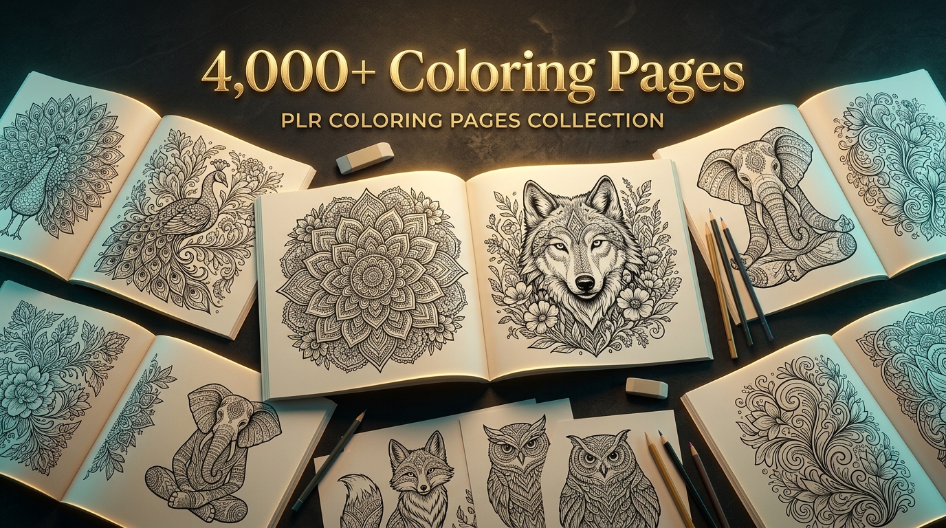 4,000+ PLR coloring pages preview